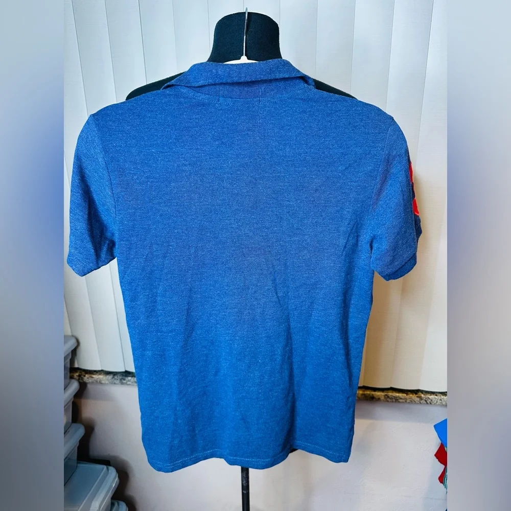 US Polo Assn Collared Polo Shirt Blue Boys Preppy Size Medium 10-12 New